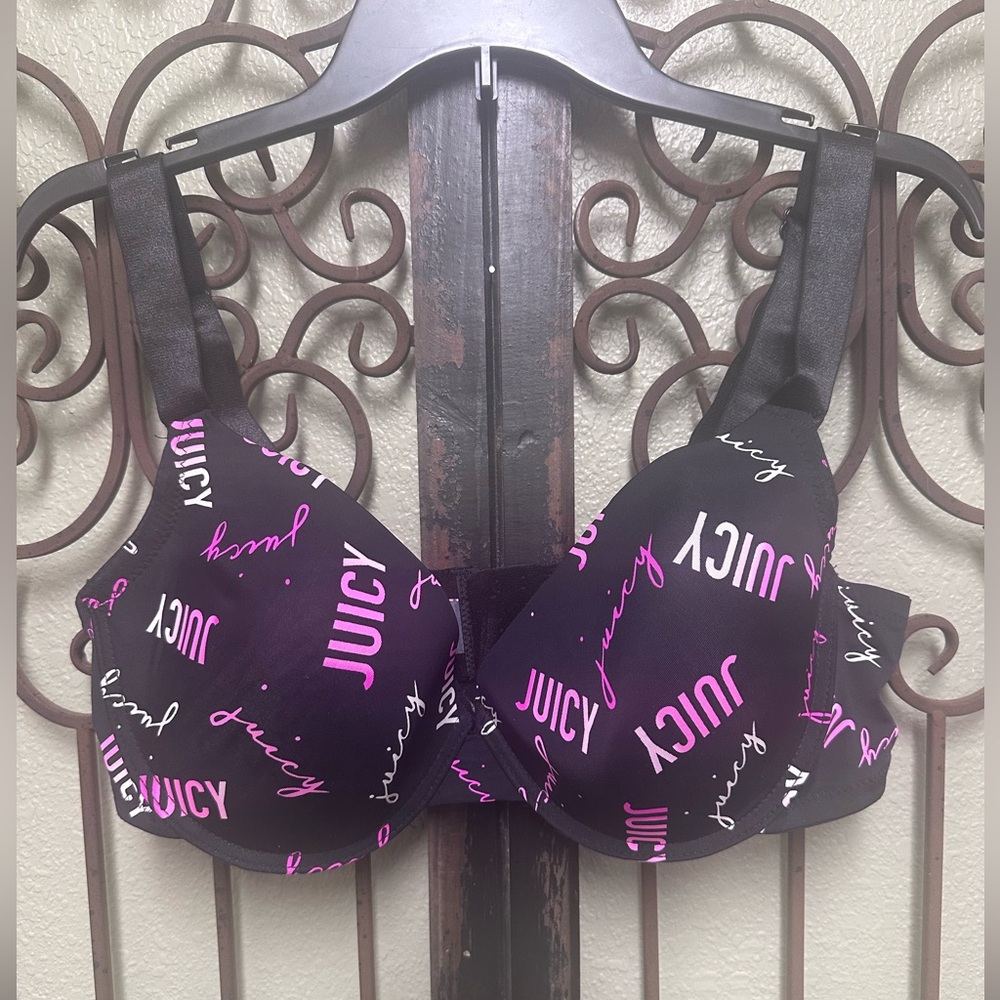 Juicy Couture black/pink push up bra